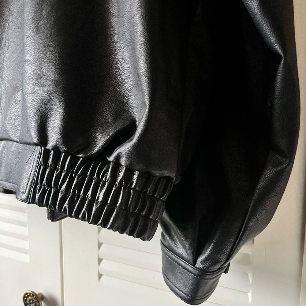 Topshop / Faux Leather Bomber Jacket / large - Picture 5 of 5